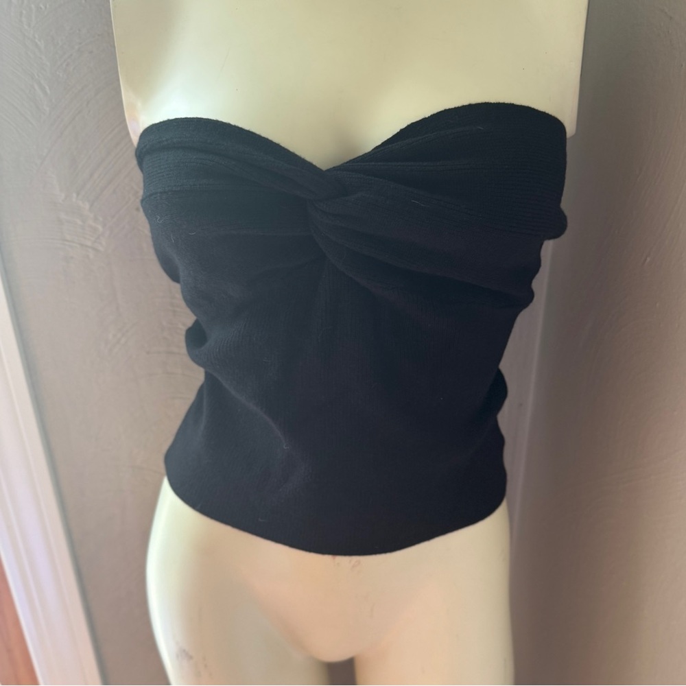 EFAN strapless black halter top size med twist front